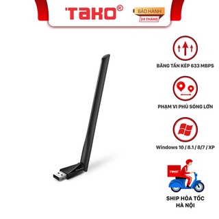 USB Wifi MERCUSYS MU6H băng tần kép độ lợi cao, chuẩn AC 633 Mbps. Chính hãng, BH 24 tháng