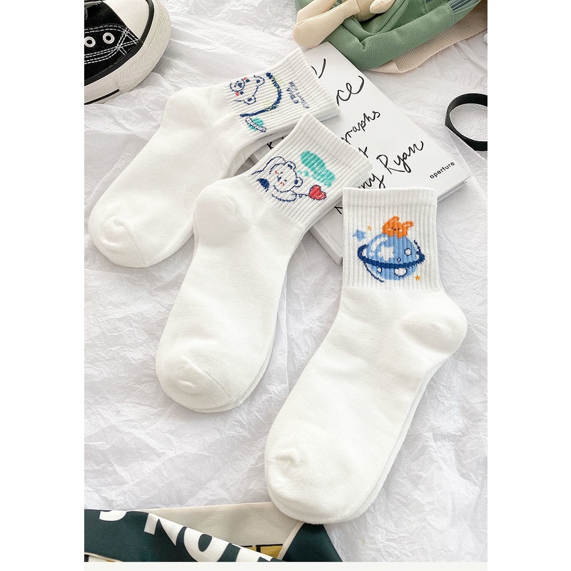 Tất vớ cổ cao họa tiết con vật dễ thương thoáng mát, thấm hút mồ hôi TT87