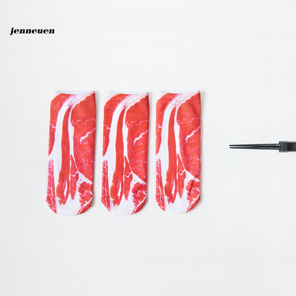 Vớ Cổ Thấp Mềm Mại Thoáng Khí In Họa Tiết Thịt 3D Thời Trang Cho Nữ