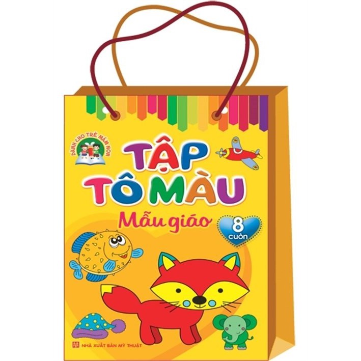 Sách Tập tô màu mẫu giáo - túi 8 cuốn