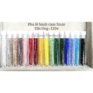 Ống 120 viên pha lê bánh cam 3mm _ nguyên liệu handmade