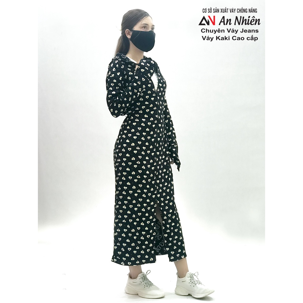 áo chống nắng toàn thân chất lanh nhật may 2 lớp kèm khẩu trang cùng tone [được chọn mẫu]