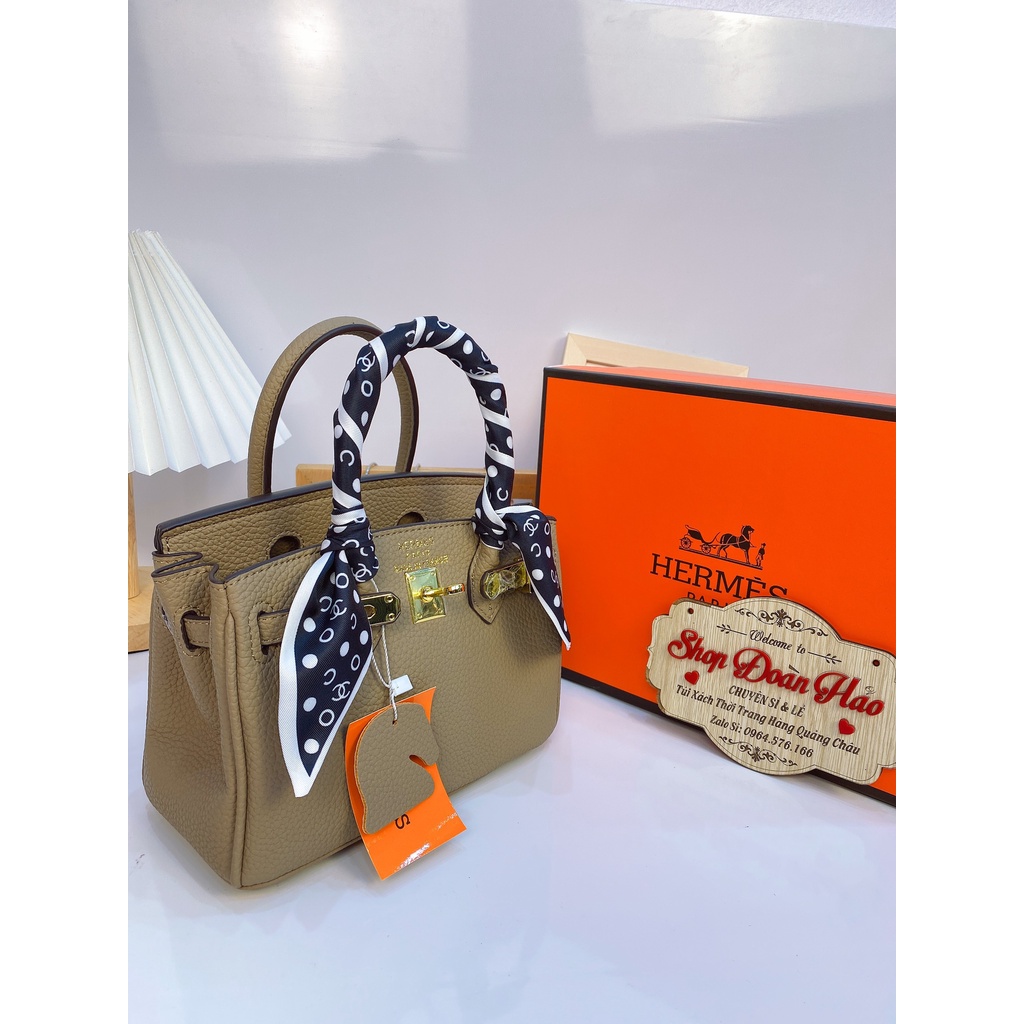 Túi Xách Nữ Cầm Tay Đeo Vai,Đeo Chéo Khóa Chữ H Chất Da Sần Bản Sai 21 CM Hàng Có Hộp Tặng Kèm Khăn msp389