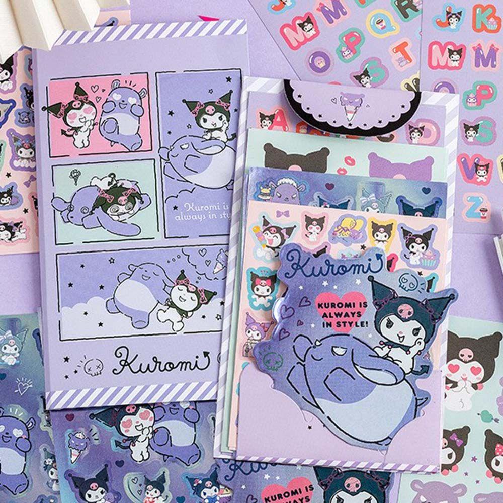 Bộ Sticker Dán Trang Trí Sổ Tay Chống Nước Tự Dính Họa Tiết Hoạt Hình Dành Cho Học Sinh