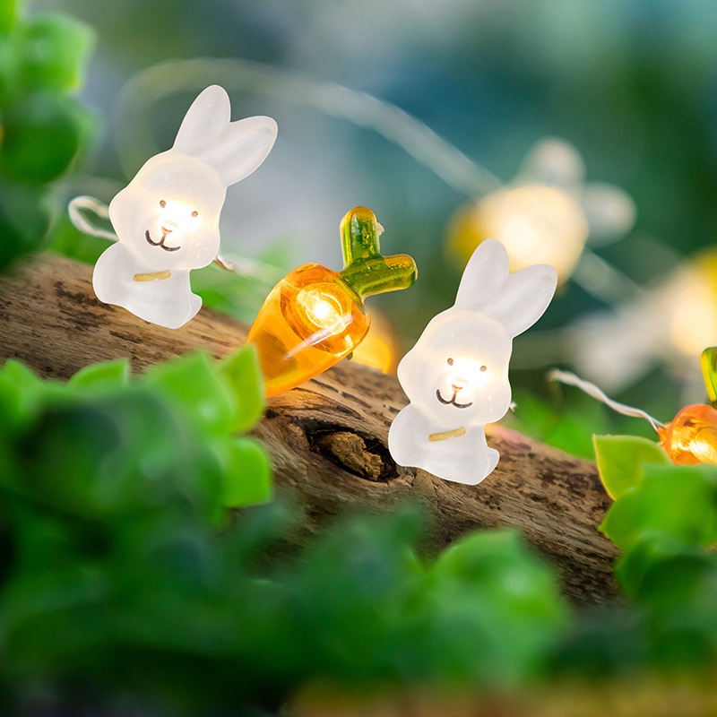 Dây đèn trang trí 20 LED hình củ cà rốt hoạt hình đáng yêu dành cho phòng ngủ trẻ em
