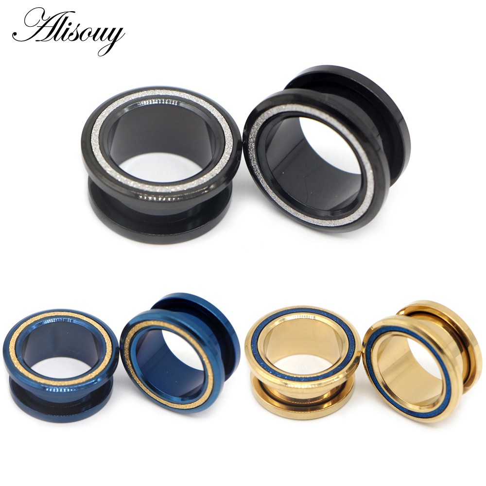 Alisouy Set 2 Khuyên Nong Tai Bằng Thép Không Gỉ Cá Tính