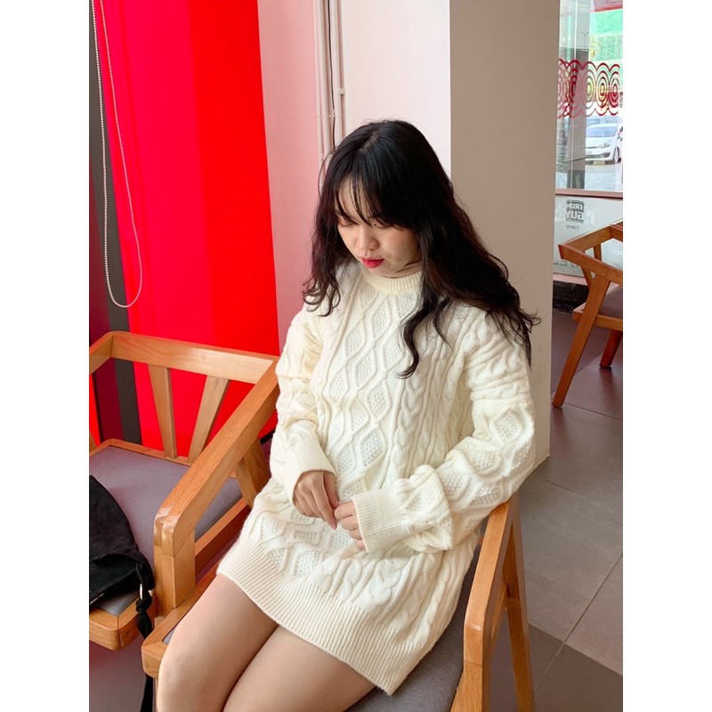 Áo sweater len vặn thừng