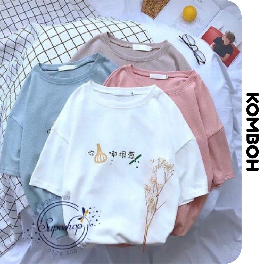 Áo thun tay lỡ KOMBOH phông Unisex nam nữ oversize form rộng đẹp ulzzang CỦ TỎI A18 | BigBuy360 - bigbuy360.vn