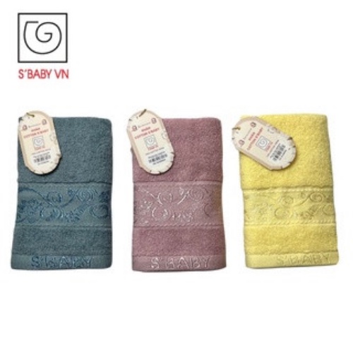 Khăn Mặt Cotton S'BABY 29x48cm Sản Xuất Từ Nguyên Liệu Tự Nhiên Mềm Mại, An Toàn Cho Da - 8936137961162