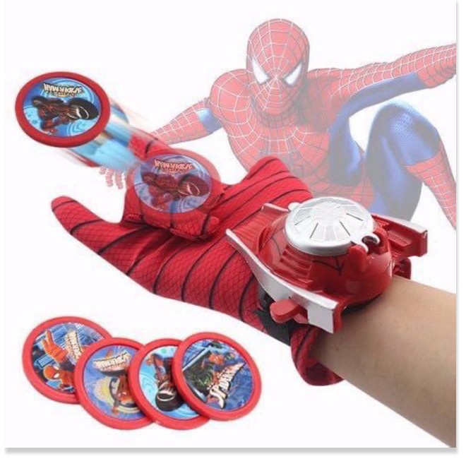 Bộ Găng Tay Áo Choàng Mặt Nạ Và Súng Bắn Tơ Người Nhện