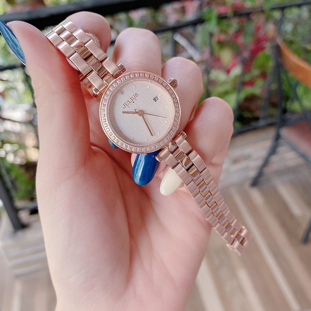 Đồng hồ nữ Julius Star JS-049 dây thép kính Sapphire