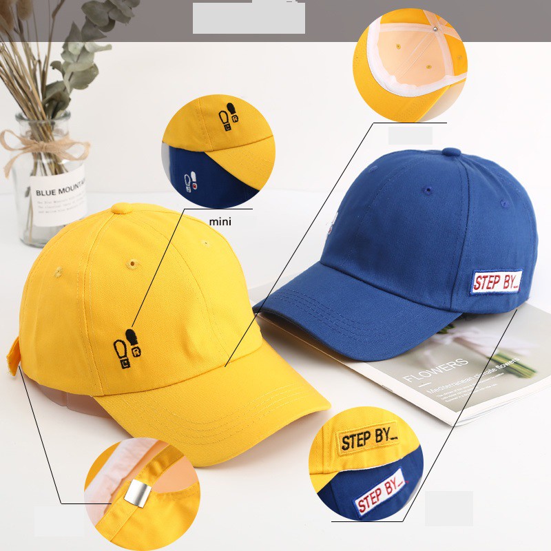 [Freeship - Hàng Xịn] Mũ Lưỡi Trai Thêu Chữ Step By Chất Vải Kaki Cotton, Nón Lưỡi Trai Nam Nữ Phong Cách Hàn Quốc