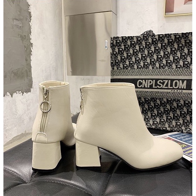 XẢ KHO (S99) Bốt nữ da sần khóa tròn sau (mã A11-2)