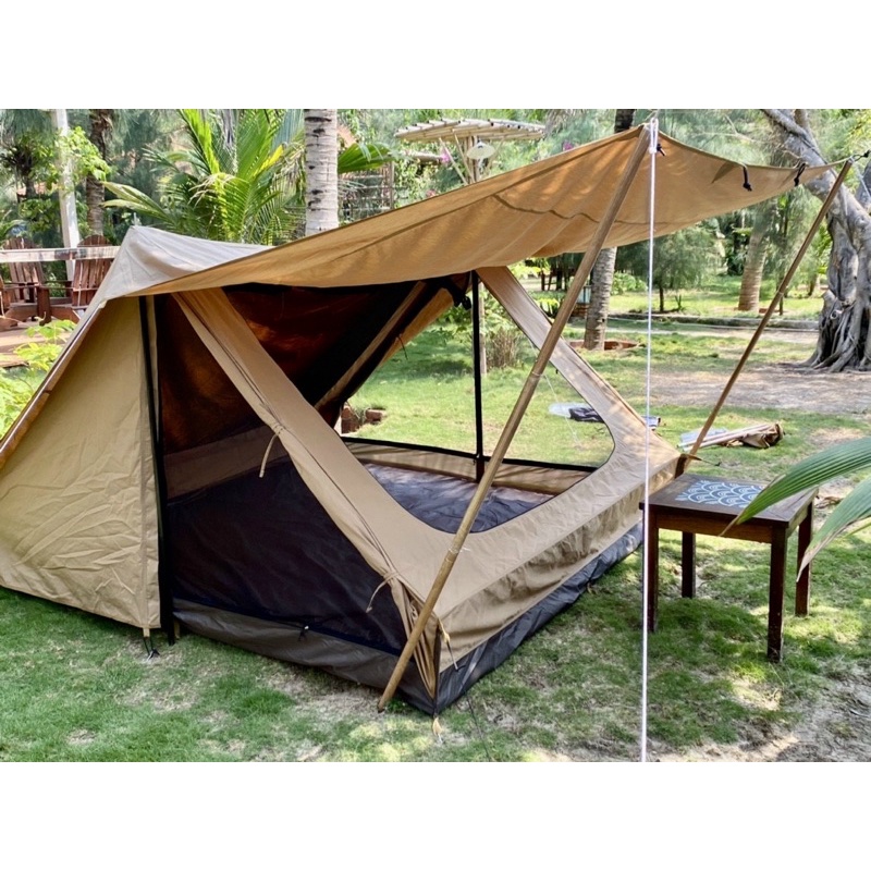 LỀU VINTAGE HOME 4 - 5P vải TC (lều 4 người) chống nóng- chống mưa tốt