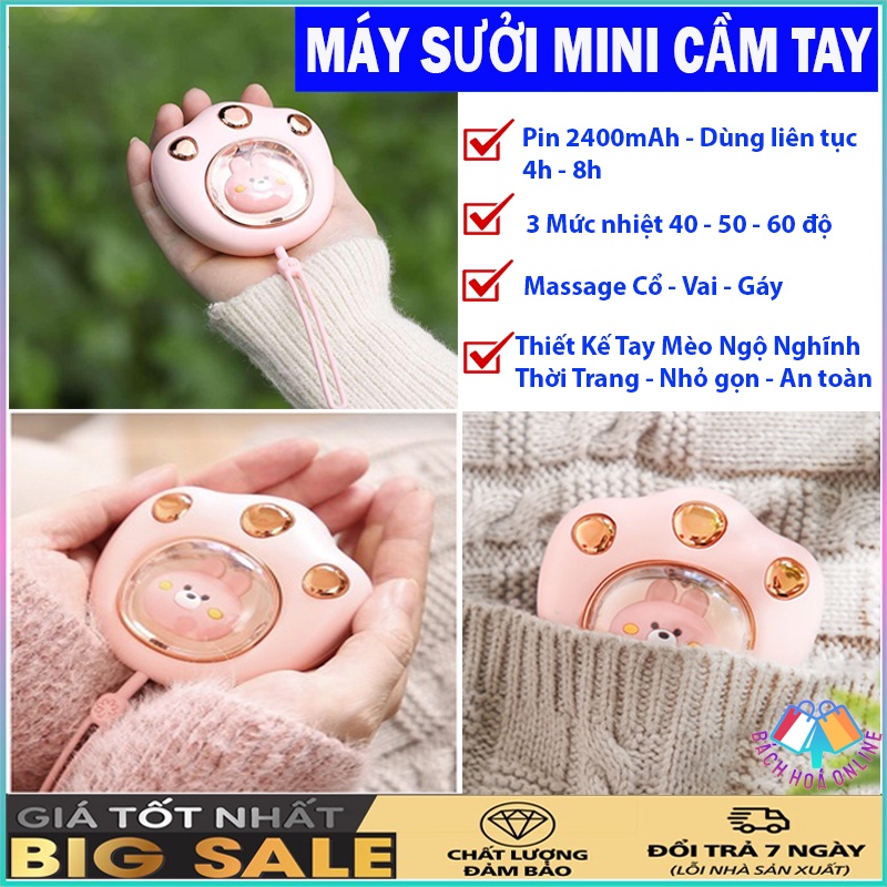 Máy sưởi ấm mini cầm tay hình chân mèo dễ thương, thiết kế nhỏ gọn dễ dàng bỏ túi cho học sinh, nhân viên văn phòng