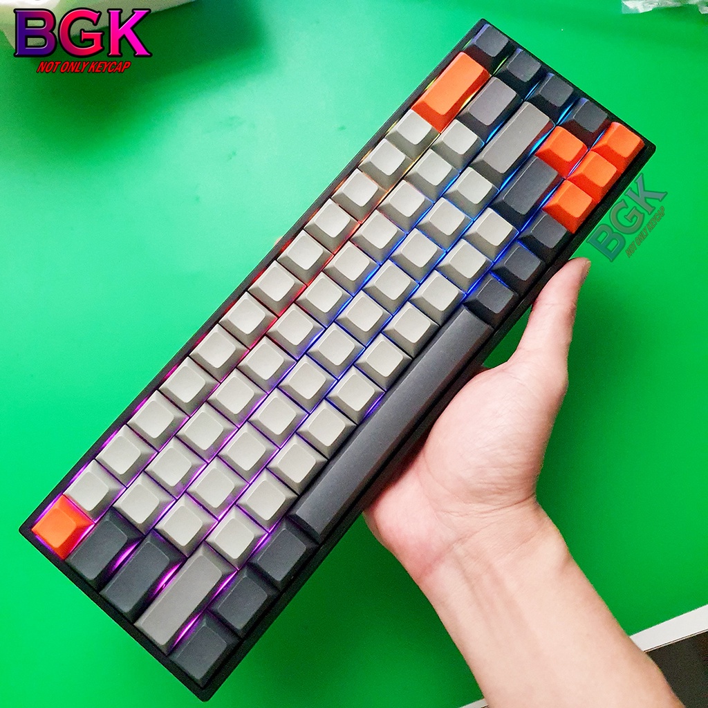 Bộ Keycap DSA PBT 74 phím không in ký tự dùng cho phím 60 đến 68 Chất liệu PBT dày không xuyên LED