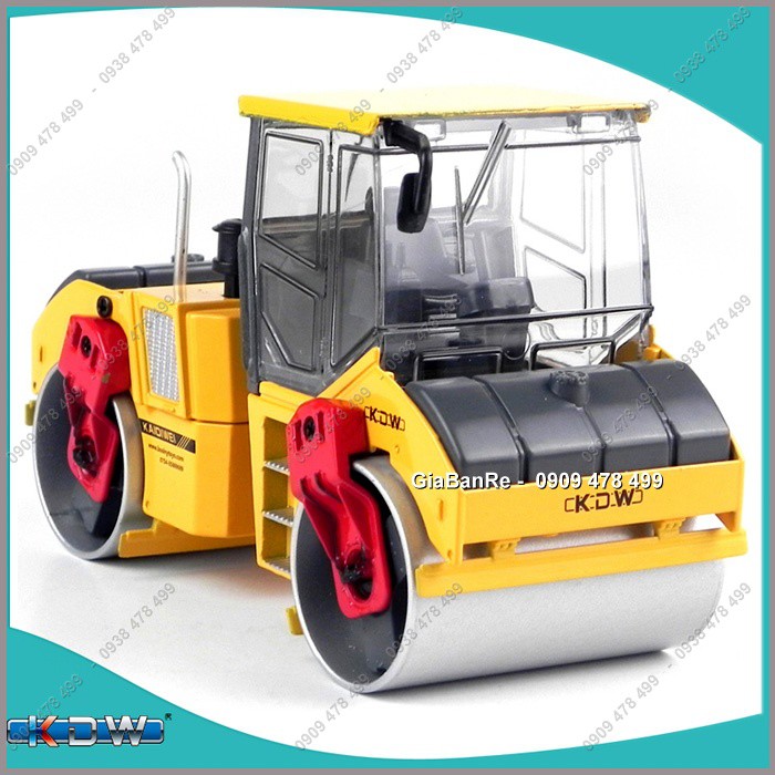 Mô Hình Sắt Xe Lu Công Trình  Hai Trục Sắt Tỉ Lệ 1:35 - 18cm -  Kdw - 9931