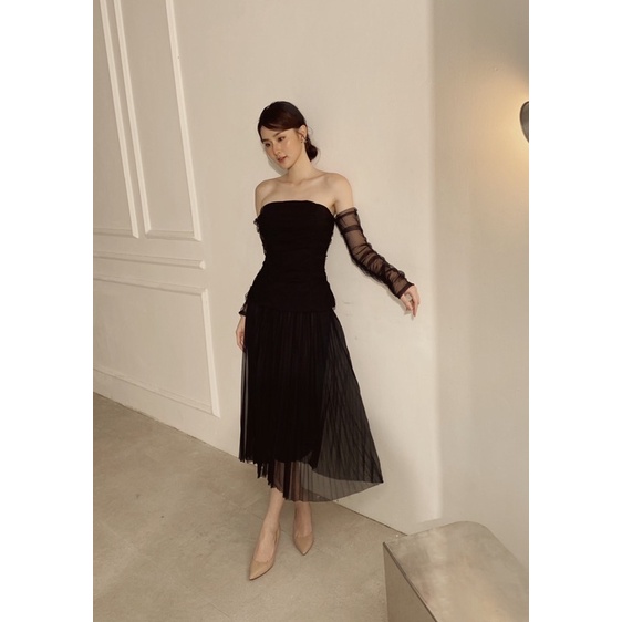 Chân váy nữ xếp ly Midi Voan H.I.U Fashion , vải ren nhẹ 2 lớp có thoáng mát thiết kế tiểu thư trendy con gái HIU design