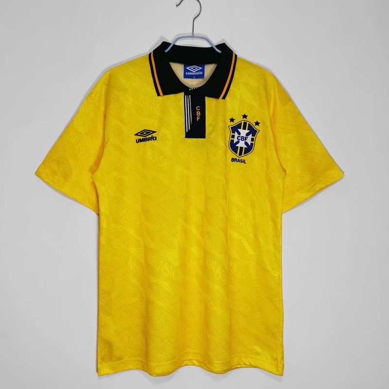 Áo Thun Bóng Đá Ngắn Tay Đội Tuyển Brazil 1991/93