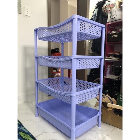 Kệ Úp Chén Nhựa 4 Tầng Loại Đại Có Bánh Xe - Nhựa Duy Tân