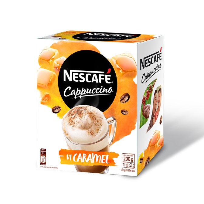 Combo 3 hộp Cà phê hòa tan NESCAFÉ Cappuccino Vị Caramel (hộp 10 gói x 20 g) x3