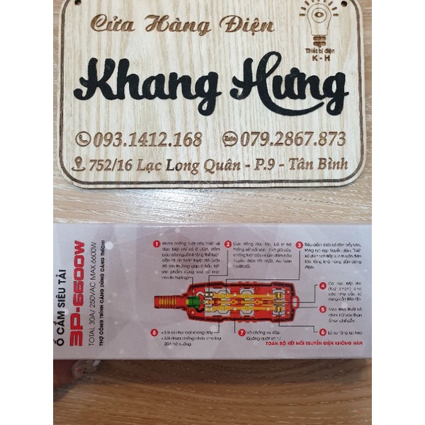 Ổ cắm điện LiOA siêu tải  3 lỗ, 4 lỗ không dây, không tiếp địa, công suất lớn 6600W