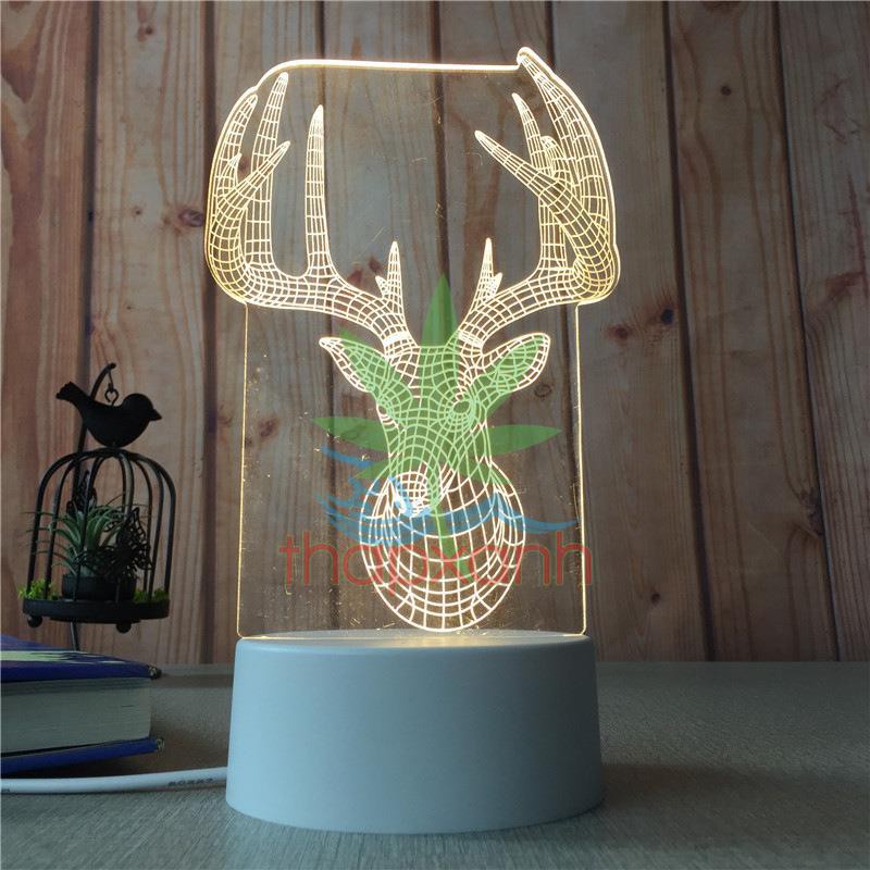 Đèn ngủ, đèn trang trí, Led 3D hình con Ngựa