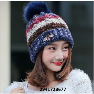 Mũ nón len dày nam nữ Bee