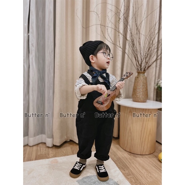 (Xem Kĩ Bảng Size) Yếm Kaki Đen Cho Bé