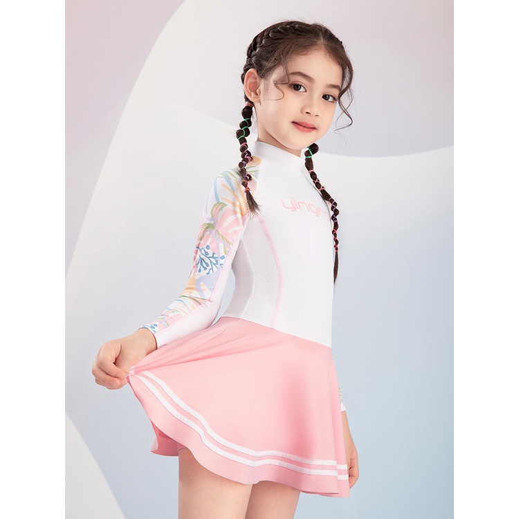 Váy bơi tay dài cho bé gái 20-45kg Yingfa Y0535 Và D23155