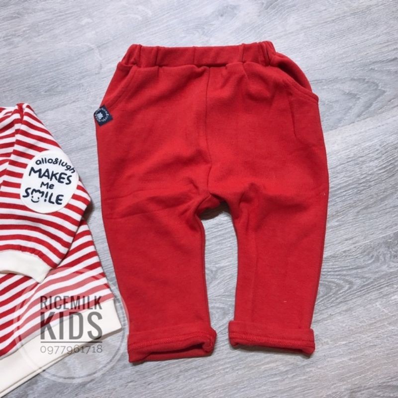 Bộ allo&lugh màu đỏ xuất dư xịn cho bé