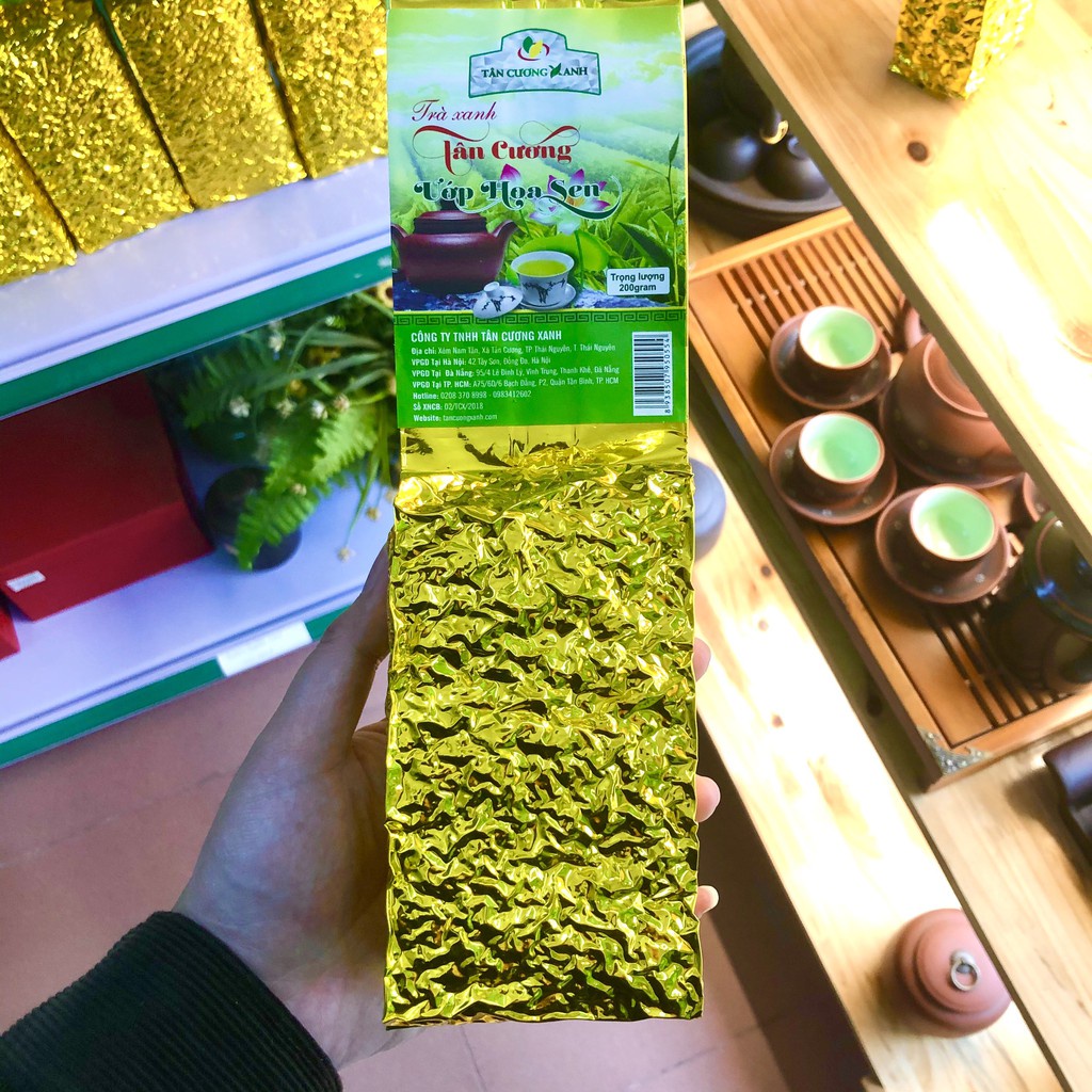 Trà Thái Nguyên Ướp Nhuỵ Sen Thương Hạng ❤️CÓ HOÁ ĐƠN GTGT❤️ Chè Thái Nguyên Ướp Sen Thượng Hạng Tân Cương Xanh