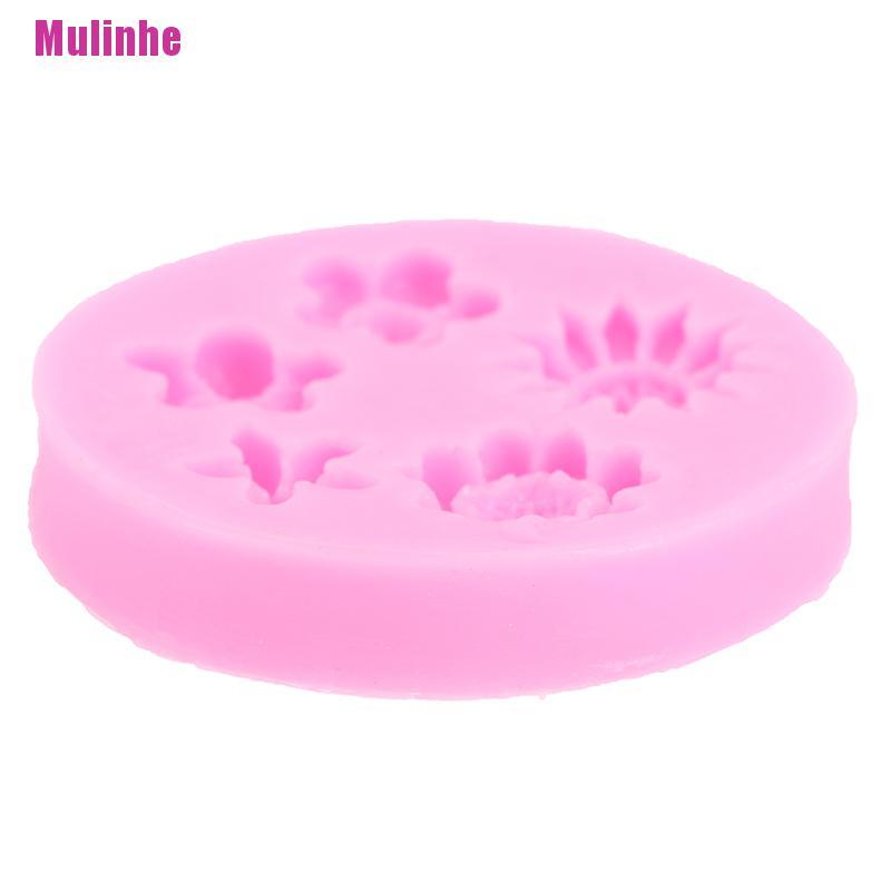 Khuôn silicone tạo hình hoa năm lỗ trang trí bánh cưới