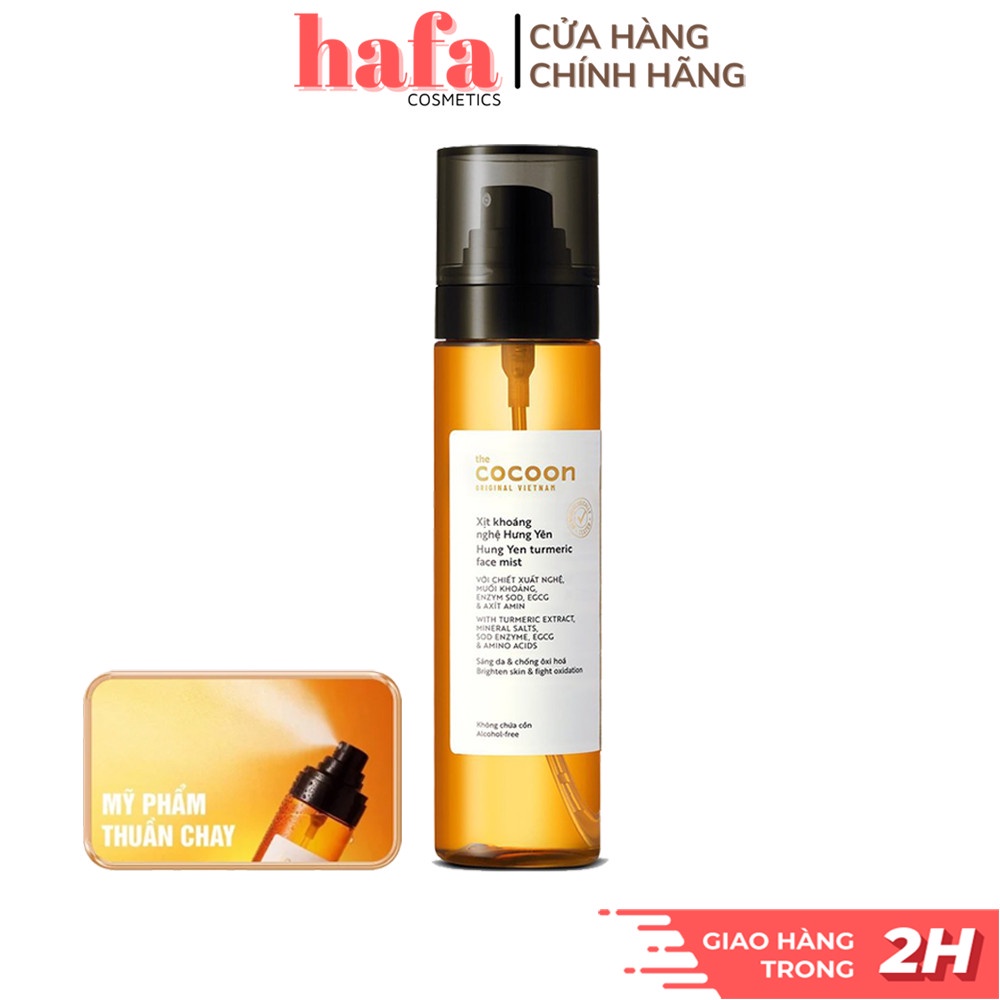 Xịt khoáng nghệ Hưng Yên Cocoon giúp sáng da và ngăn ngừa oxy hóa 130ml Turmeric Face Mist