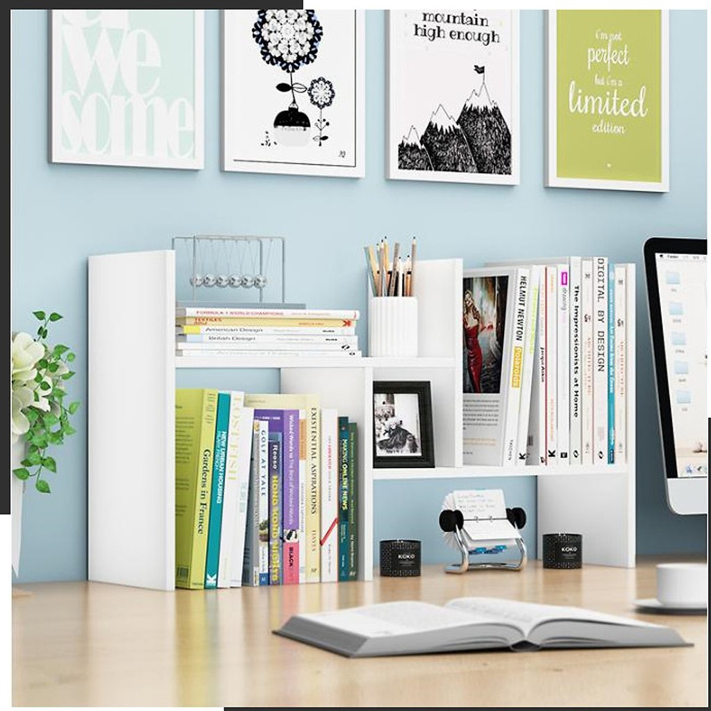 BỘ TO Kệ Sách lắp ghép đa năng để bàn (Nhiều màu) GỖ ĐẸP KS01