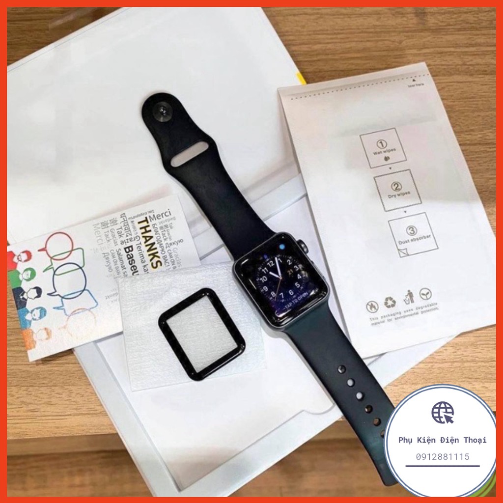 ⚡KÍNH CƯỜNG LỰC CHÍNH HÃNG APPLE WATCH BASEUS ⚡ FULL MÀN 4D SERIES 1 2 3 4 5 SIZE 38 40 42 44 mm