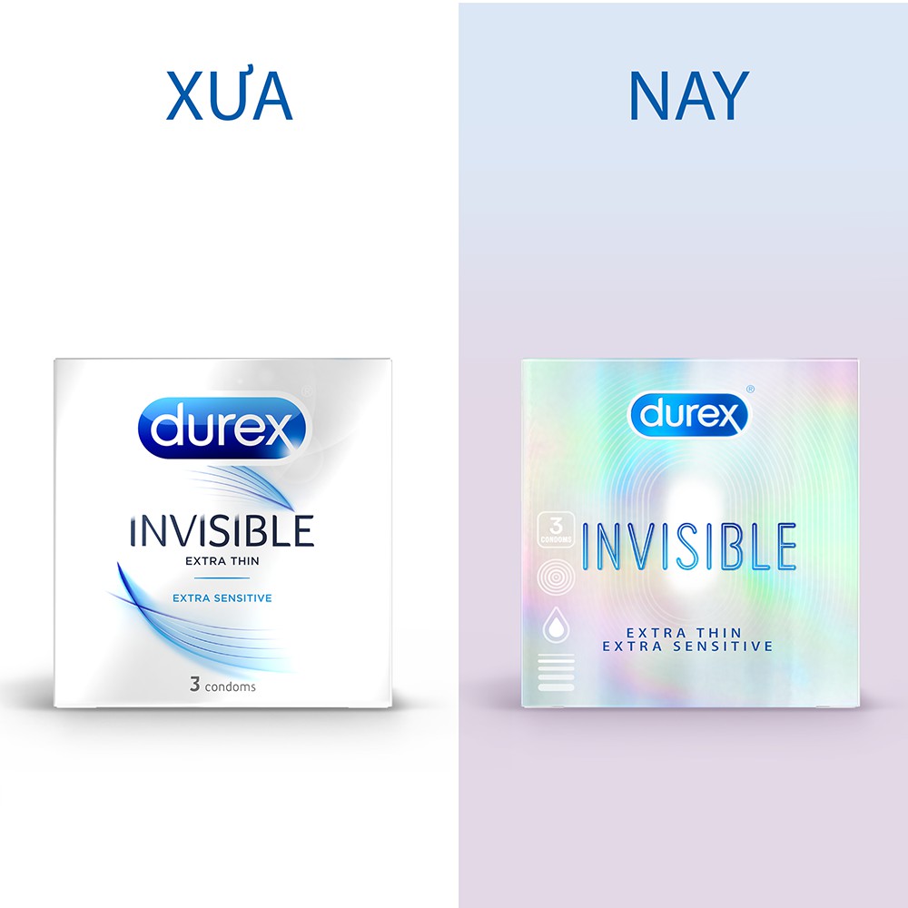 Bao cao su Durex Invisible - Cực siêu mỏng - 3 pcs