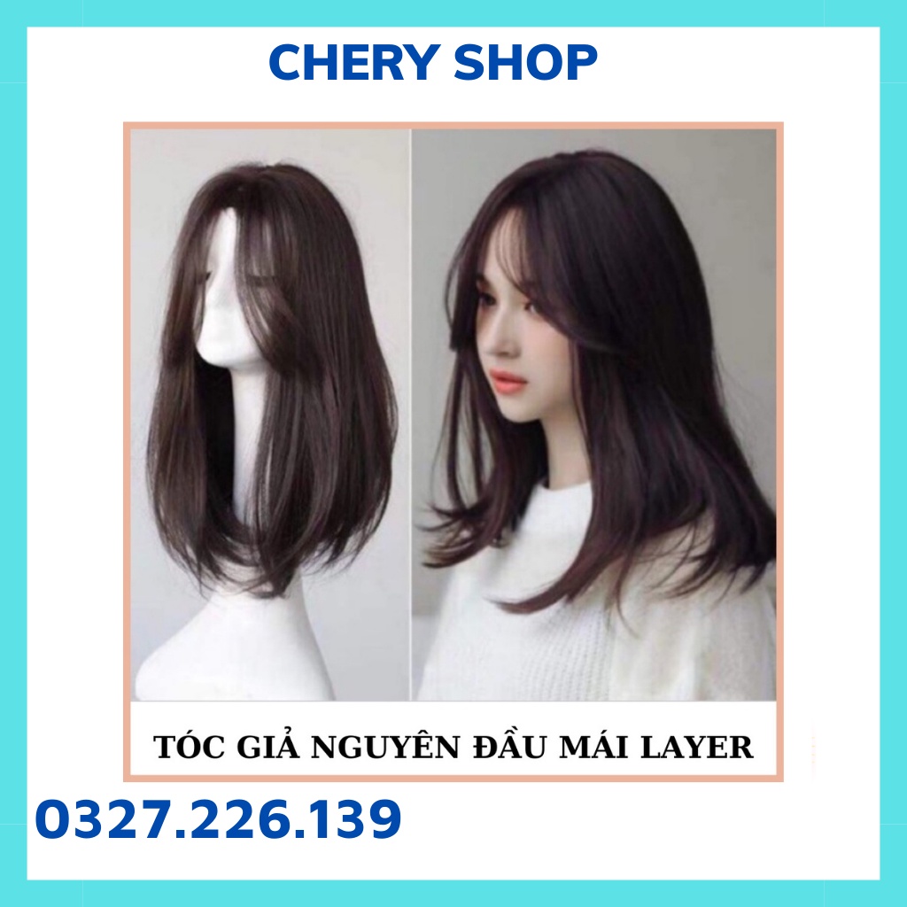Tóc giả nữ đẹp 💄 FREESHIP 💄💄nguyên đầu 2 mái hất cúp ngắn kèm lưới trùm cc67