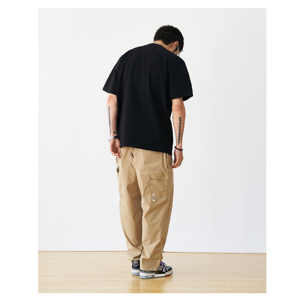 Áo thun Unisex tay lỡ Familylove - Áo phông tay lỡ nam nữ năng động có túi tiện lợi chất liệu cotton 100%