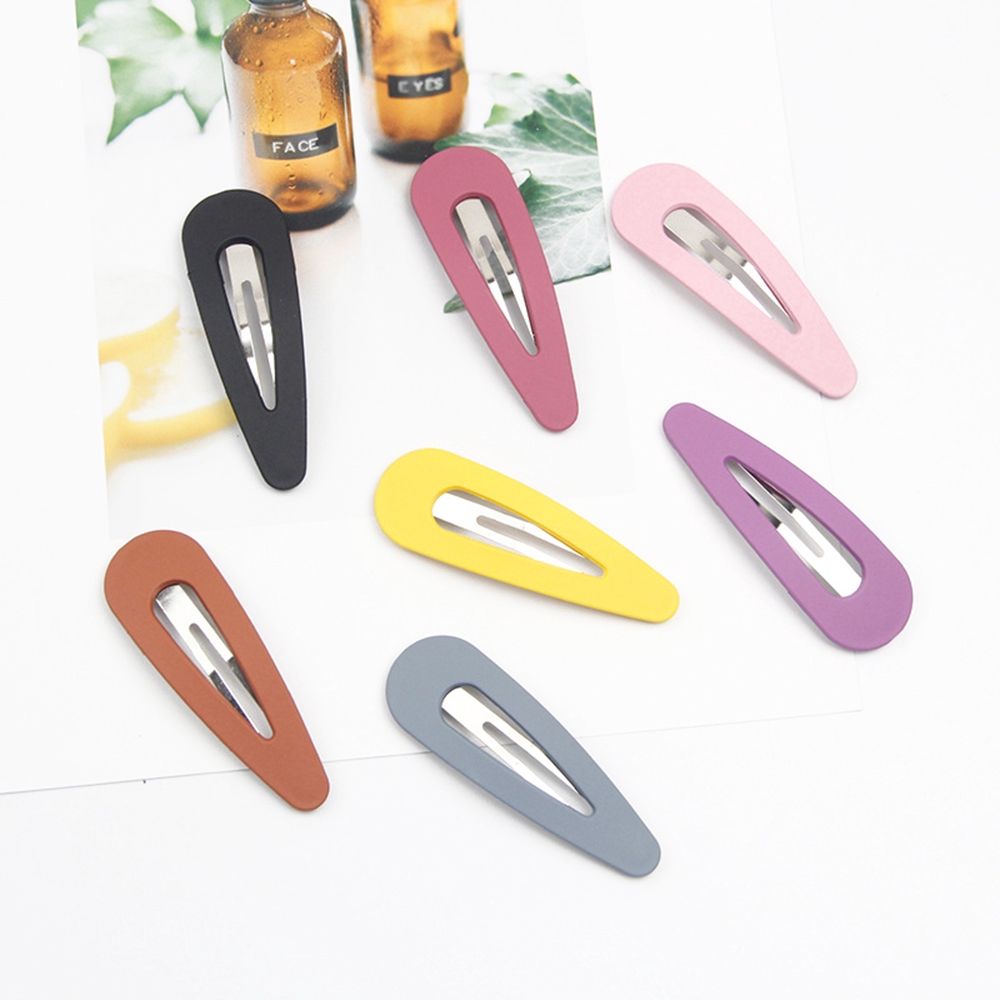 (Hàng Mới Về) Kẹp Tóc Kim Loại Màu Trơn Thời Trang Cho Nữ