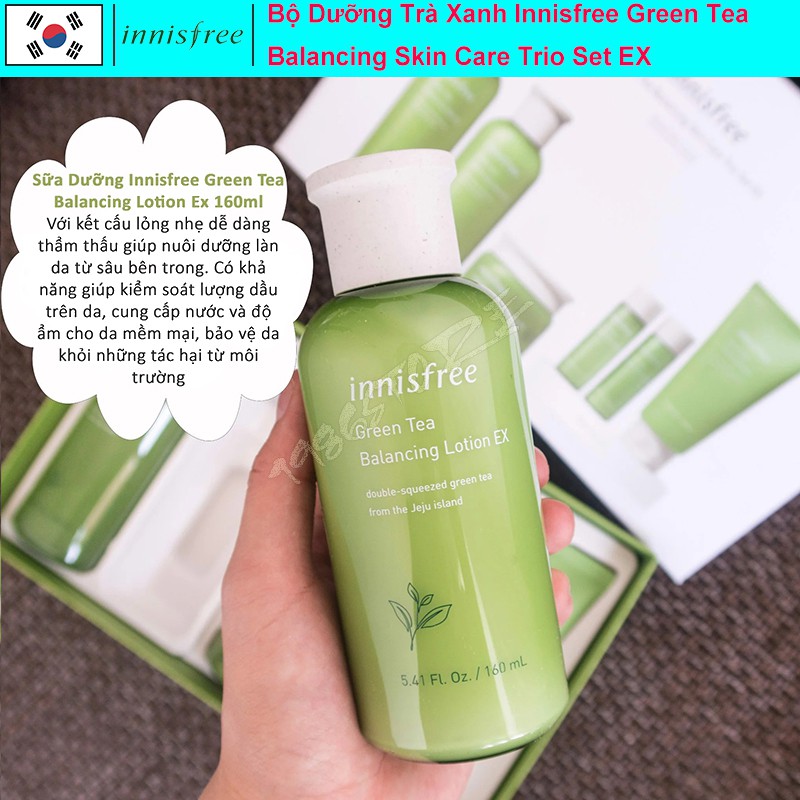 Bộ dưỡng Innisfree Green Tea Balancing Skin Care Trio Set EX