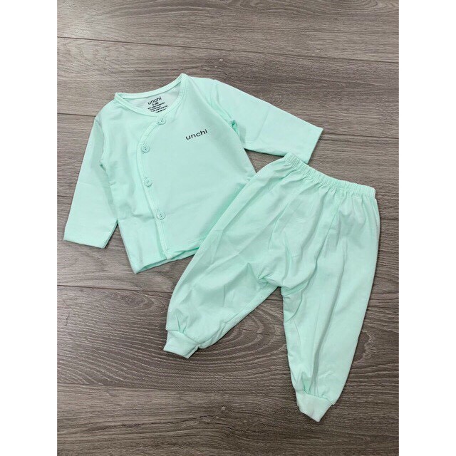 Bộ unchi cotton cài khuy lệch quần đáp đũng cho bé chất đẹp