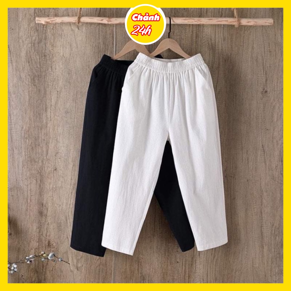 Quần nữ thời trang baggy Chảnh 24h kiểu dáng Hàn Quốc, chất liệu linen cao cấp form vừa xinh QH.29