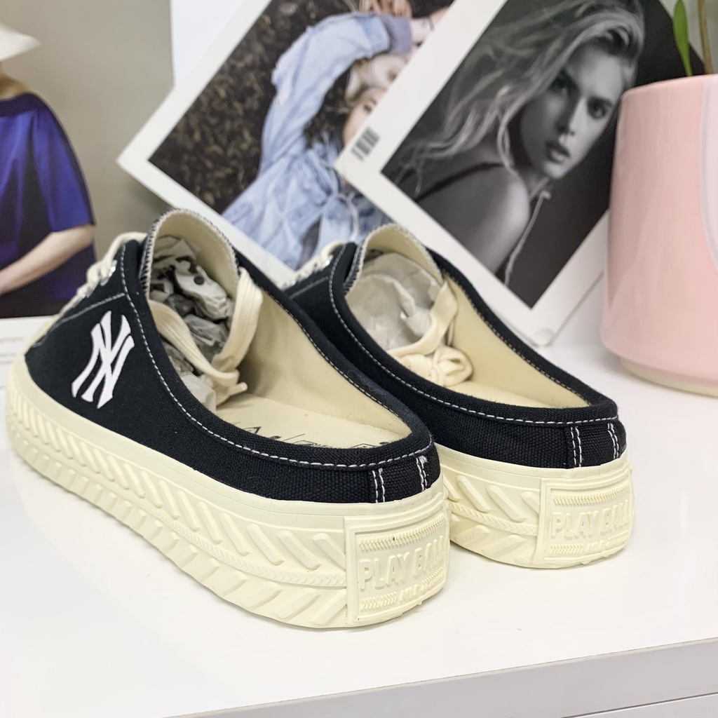 Giày đạp gót Sneaker MLB Playball Origin Mule NY  Black