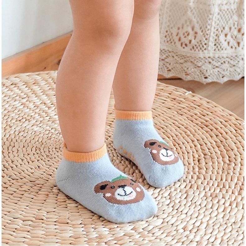 Tất KIDSOCK Cổ Ngắn Hình Thú Siêu Chống Trượt Cho Bé 0- 24M