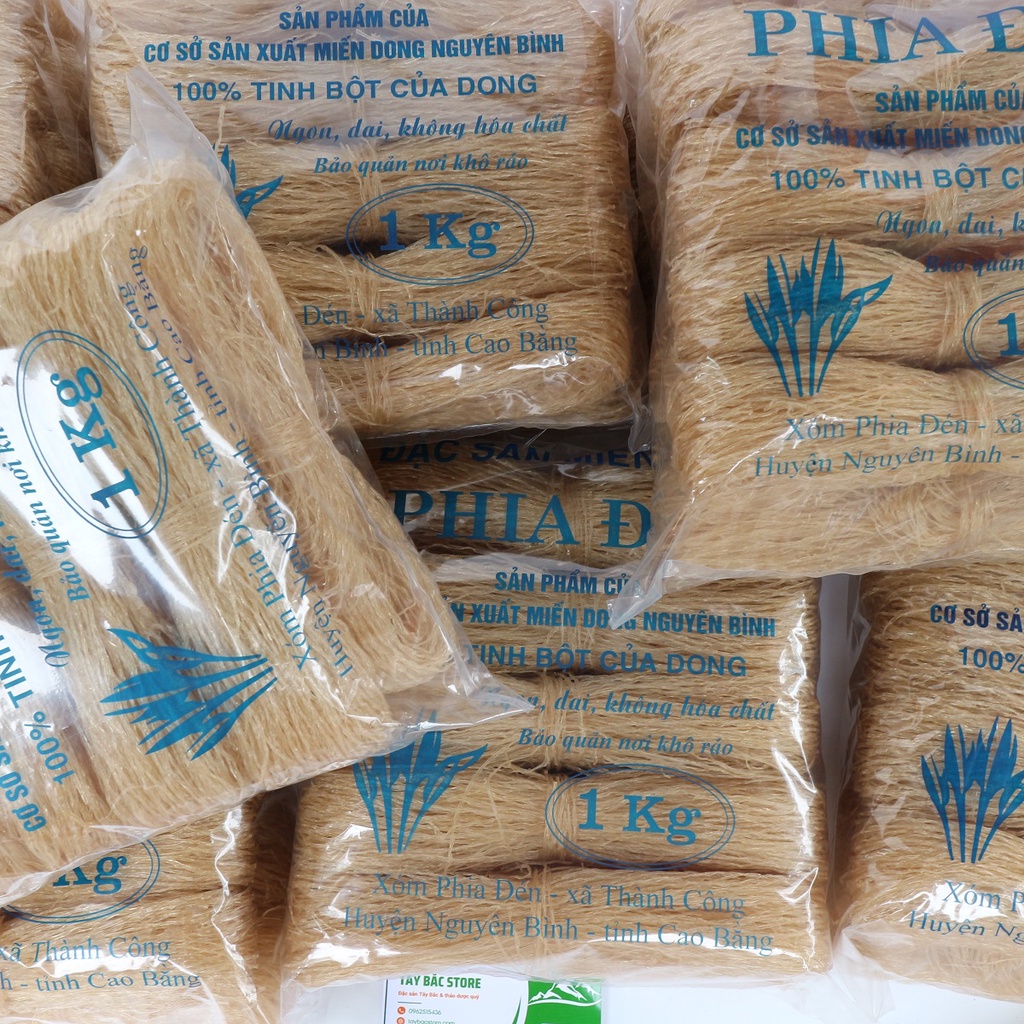 Miến Dong Phia Đén Cao Bằng Túi 1Kg Dai Ngon Không Bở Nát Khi Nấu Hàng Mới