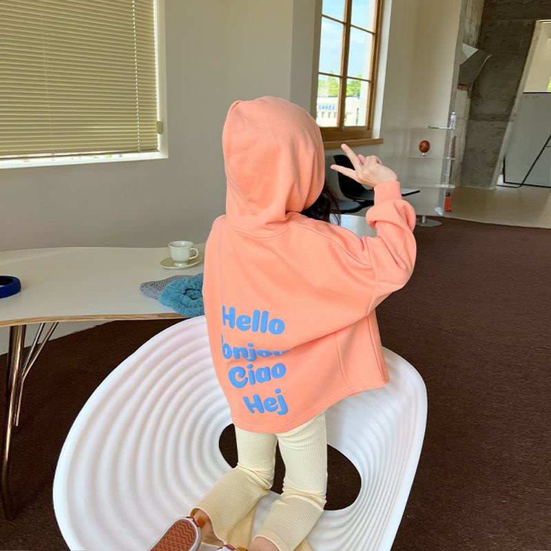 Áo Sweater Có Mũ Trùm Kiểu Hàn Quốc Thời Trang Xuân Thu 2022 Cho Bé Gái Dễ Phối Đồ
