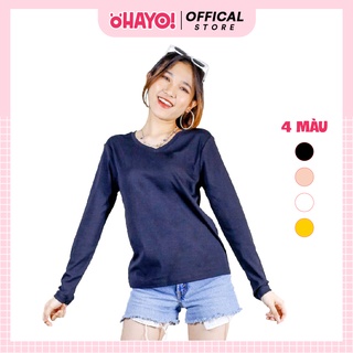 Áo Dài Tay Cotton Cổ Tim Dáng Rộng, Co Giãn 4 Chiều Giữ Nhiệt Siêu Tốt TTN004A