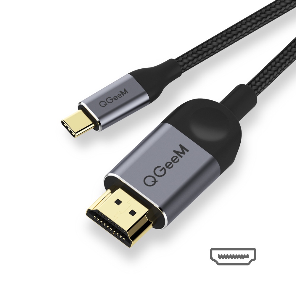 Cáp chuyển đổi USB Type C QGeeM sang HDMI dài 1.2m 4K@60Hz tương thích cổng Thunderbolt 3