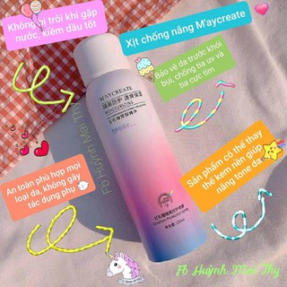 Xịt Chống Nắng Maycreate Chính Hãng 🍅 CAM KẾT HÀNG GIÁ TẬN XƯỞNG 🍅 Chai Xịt Chống Nắng và Làm Trắng Da Maycreate
